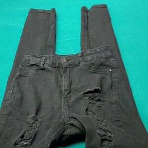 Fashion Nova Black Distressed Jeans